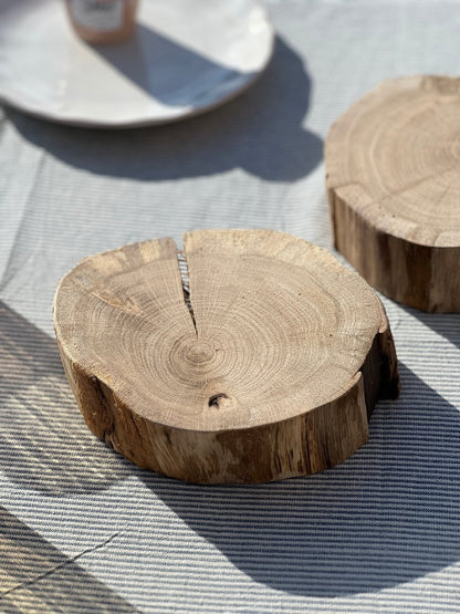 Disque Bois Naturel NEWTON - Dessous - de - Plat Support Bougie 2 Tailles - B&Inside