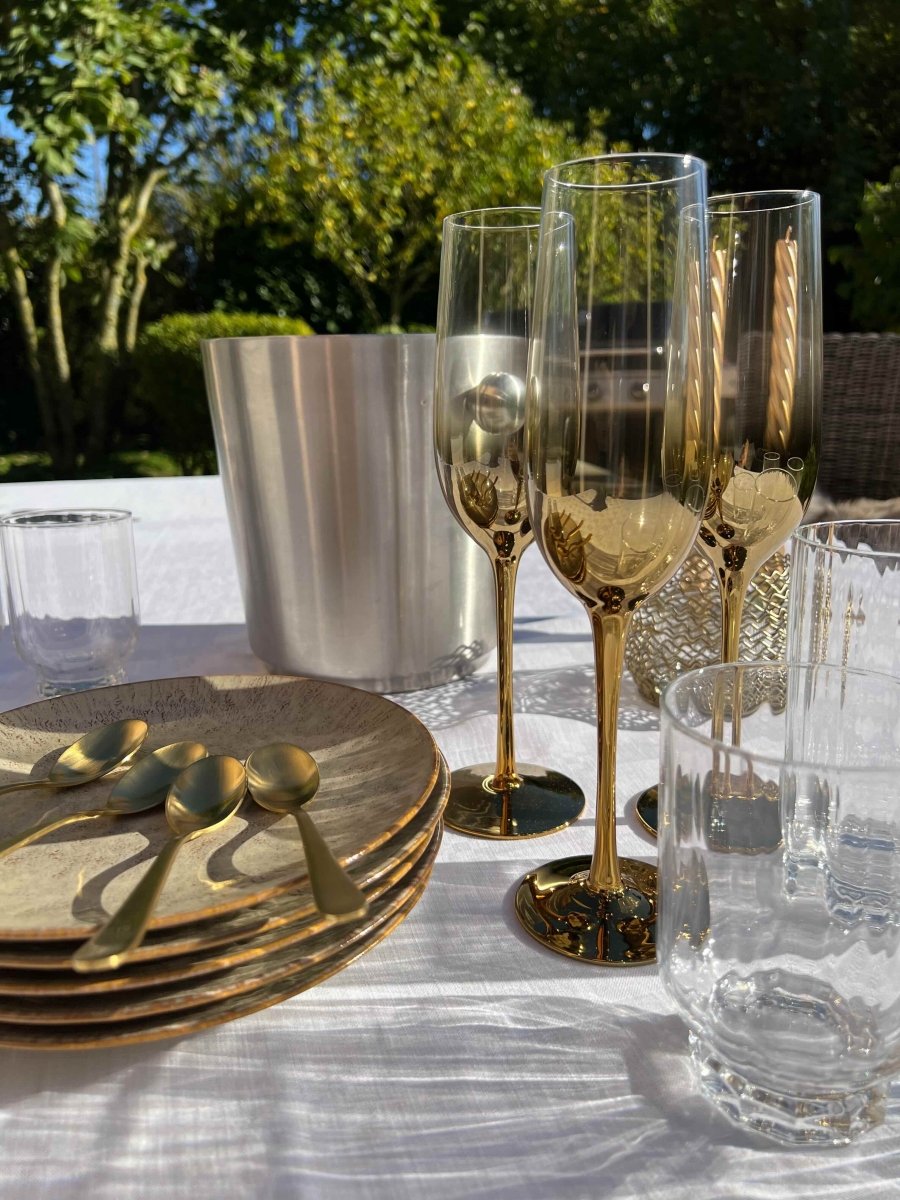 Flûte à champagne dorée LADY Design élégant - B&Inside