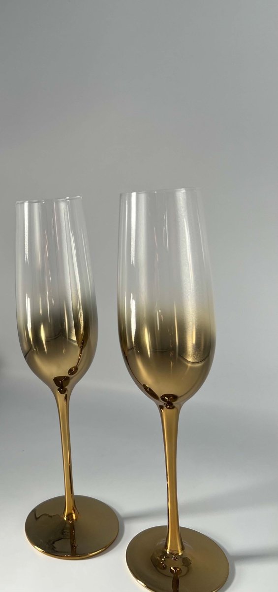 Flûte à champagne dorée LADY Design élégant - B&Inside