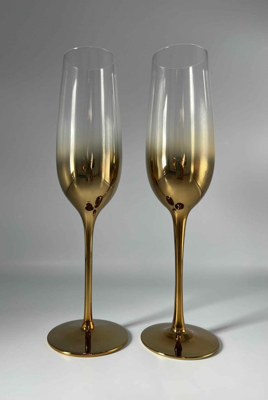 Flûte à champagne dorée LADY Design élégant - B&Inside