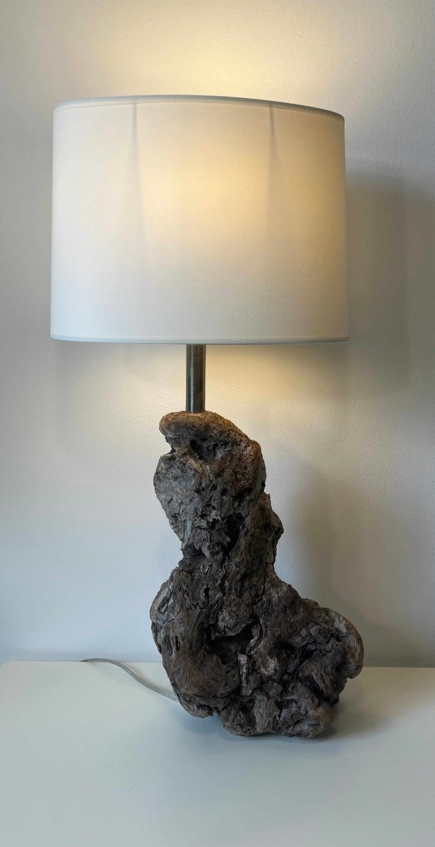 Lampe en bois flotté et abat - jour blanc SMALL DRIFTWOOD - B&Inside