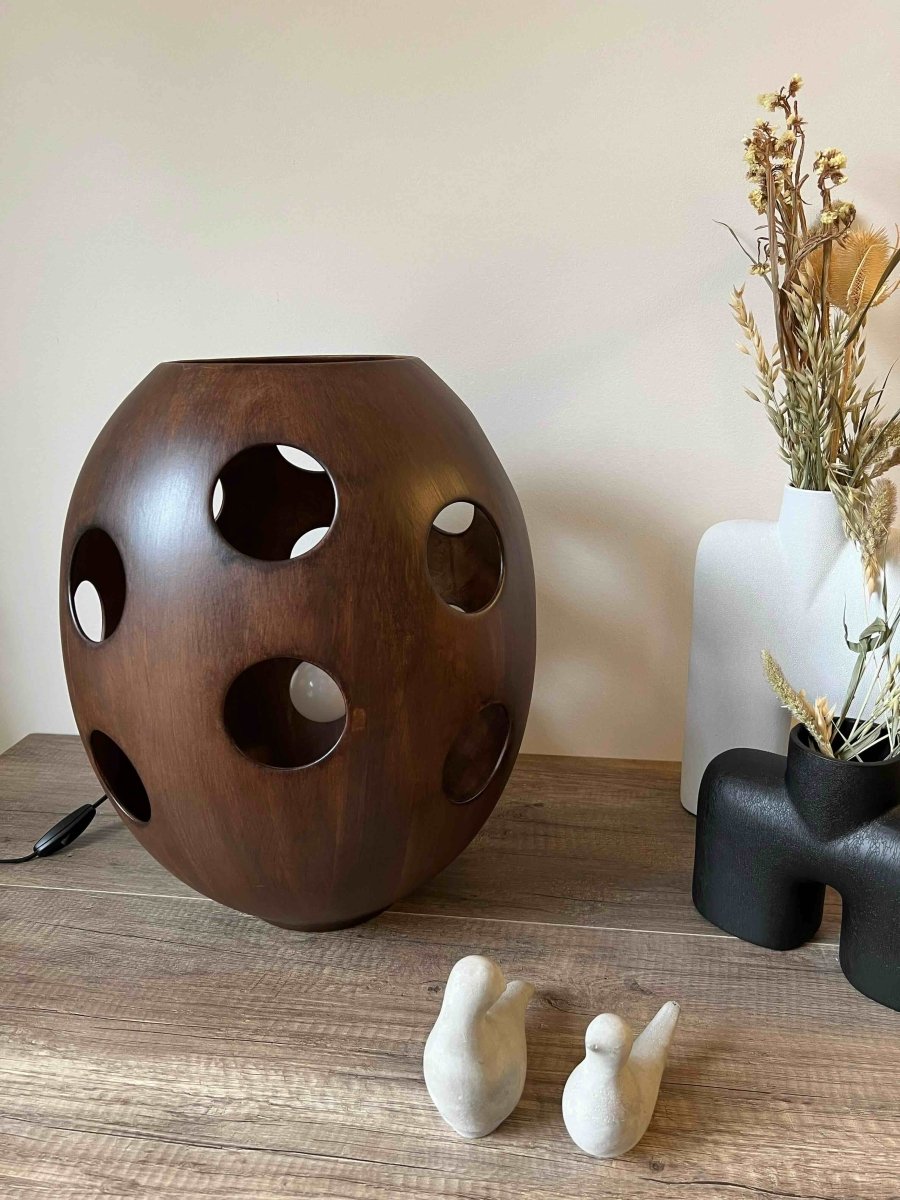 Lampe en céramique effet bois RAFLINI - B&Inside