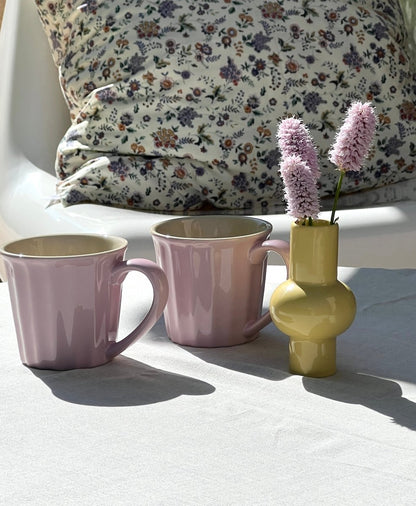 Mug ROSALINE - Mug rose poudrée en grès émaillé - B&Inside