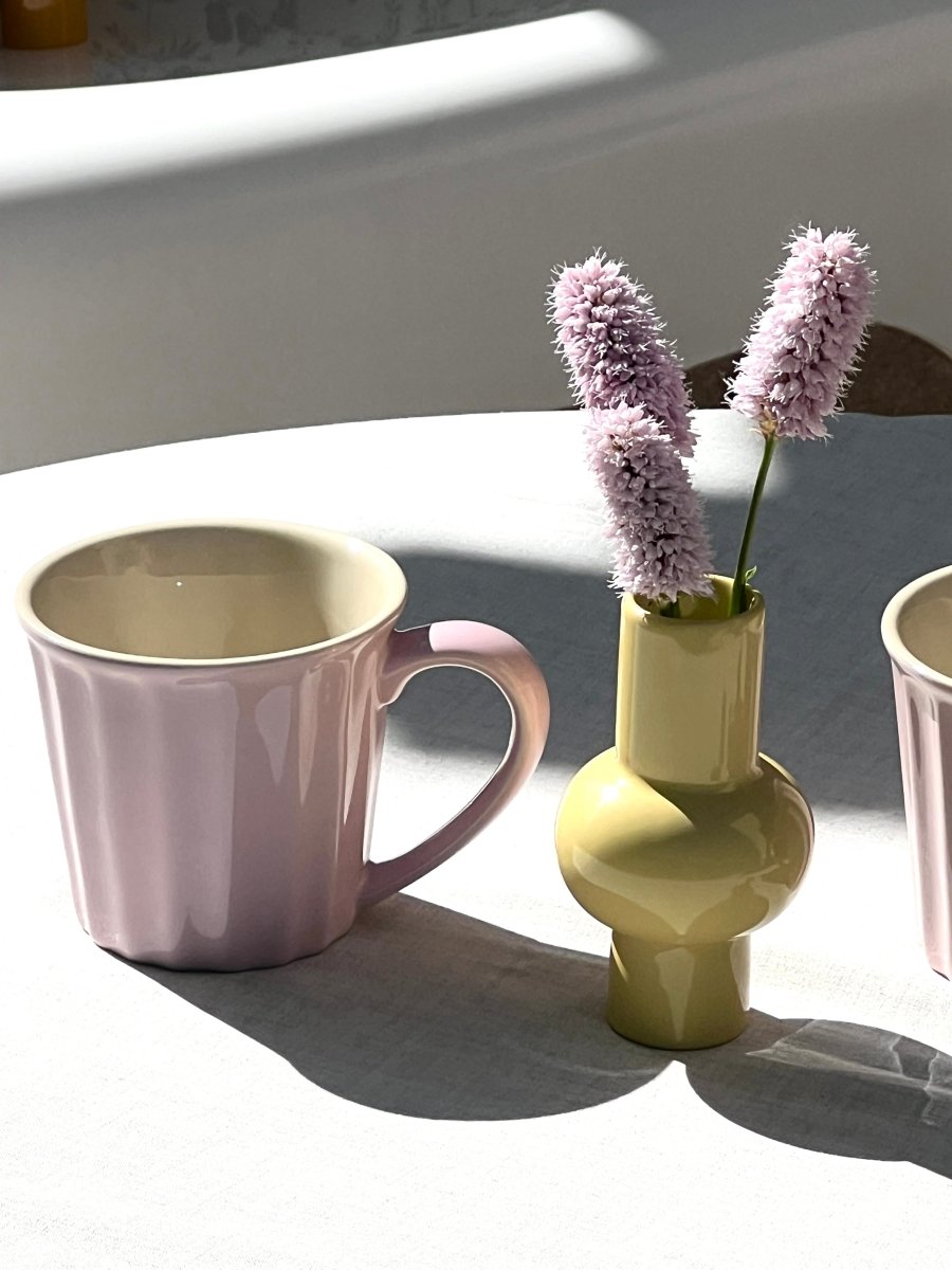 Mug ROSALINE - Mug rose poudrée en grès émaillé - B&Inside