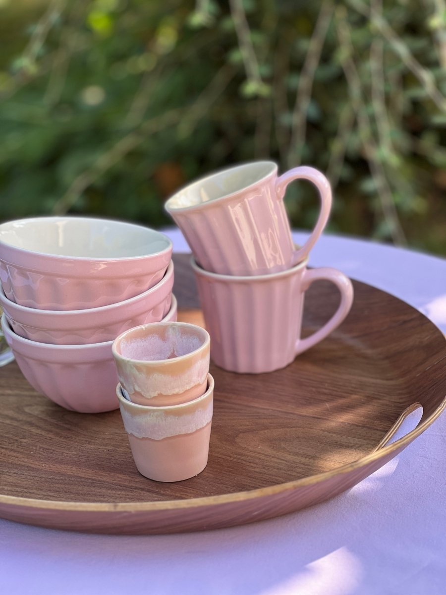 Mug ROSALINE - Mug rose poudrée en grès émaillé - B&Inside