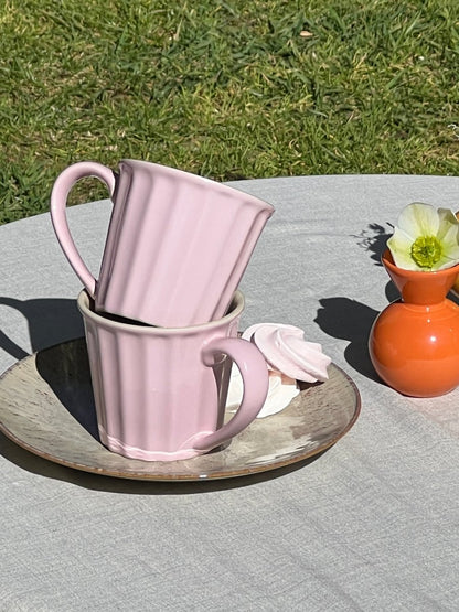 Mug ROSALINE - Mug rose poudrée en grès émaillé - B&Inside