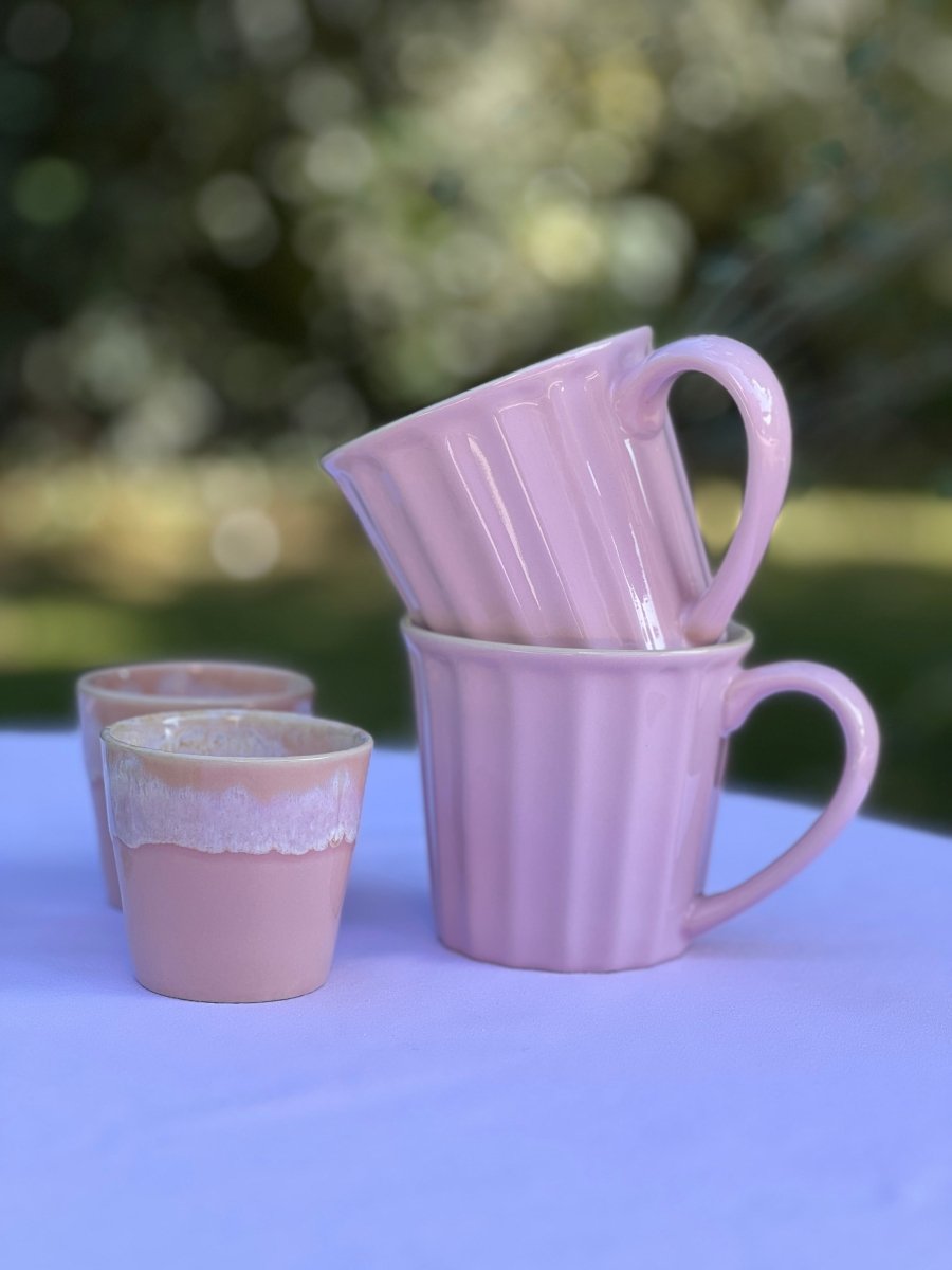 Mug ROSALINE - Mug rose poudrée en grès émaillé - B&Inside