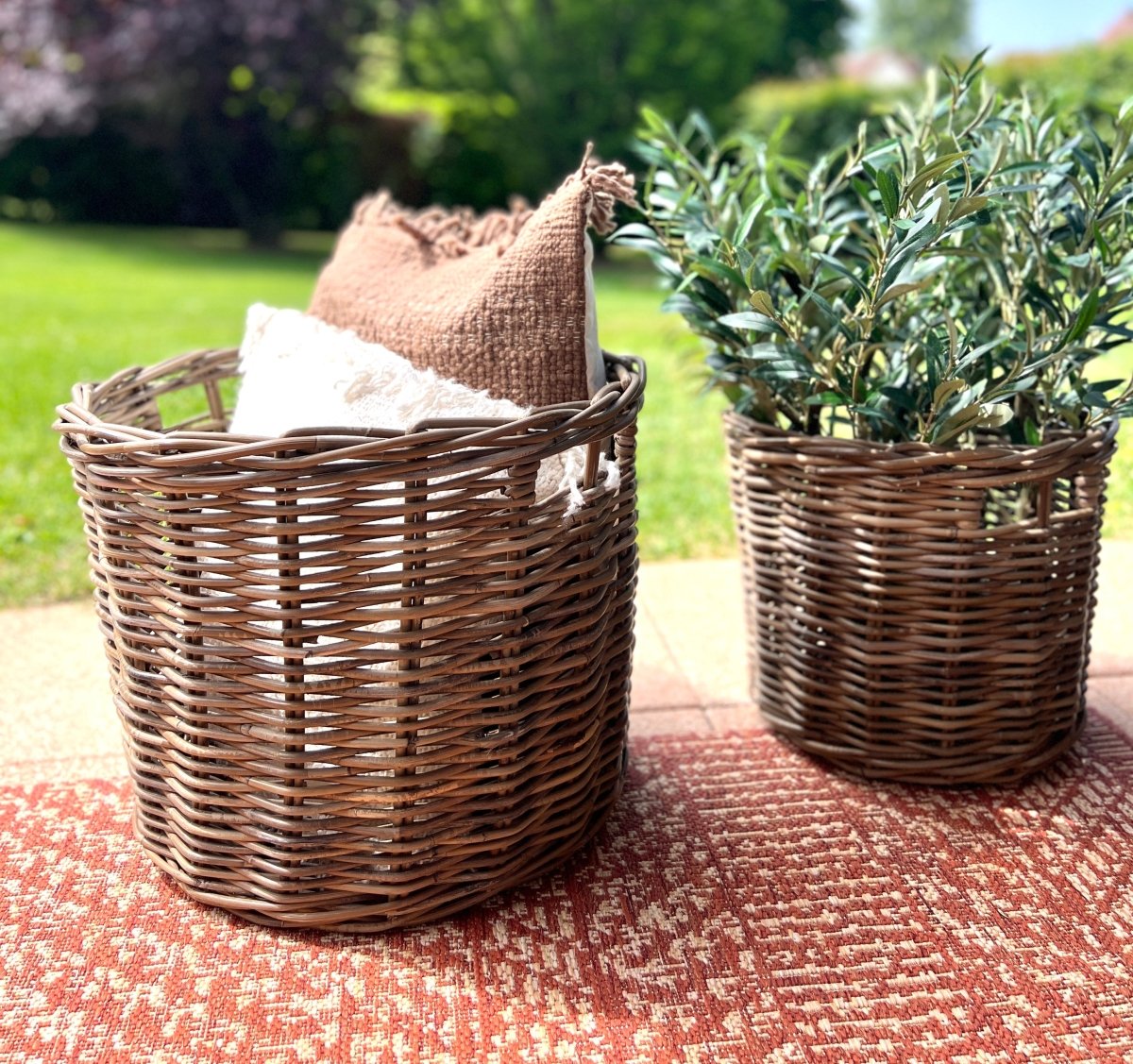 Paniers COCO - Duo paniers en osier naturel tressé 2 Tailles - B&Inside
