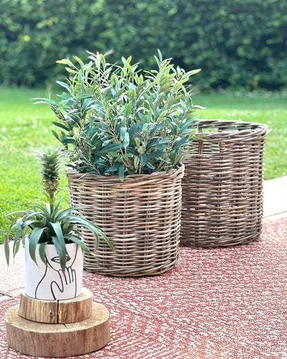 Paniers COCO - Duo paniers en osier naturel tressé 2 Tailles - B&Inside