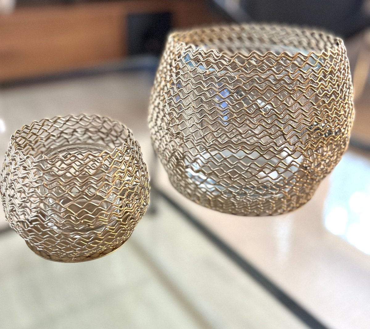 Photophore métallique doré - LUBNA - B&Inside