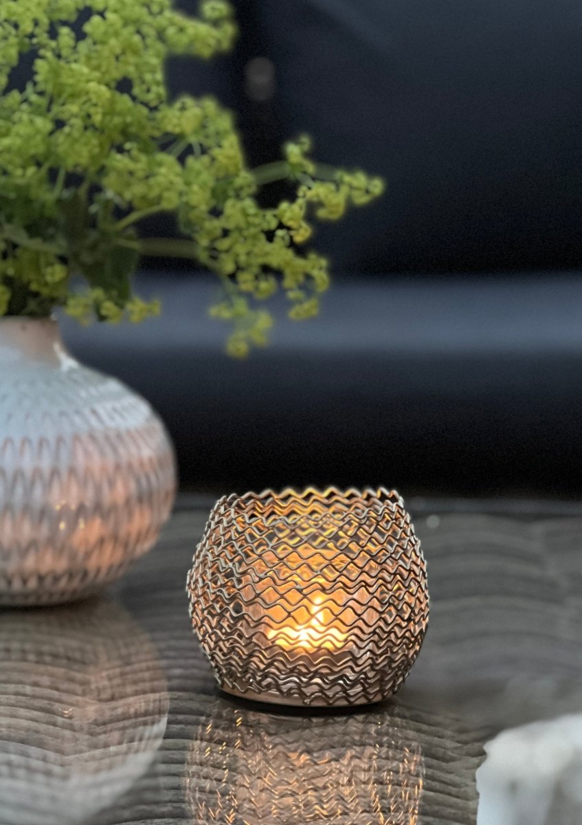 Photophore métallique doré - LUBNA - B&Inside