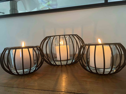 Photophore MONA en verre et métal noir - B&Inside