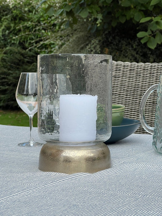 Photophore NORA - Verre et Socle Doré - B&Inside
