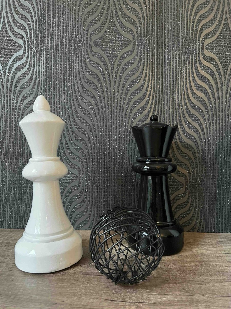 Pièce d'échec décorative en résine noire LA TOUR - B&Inside