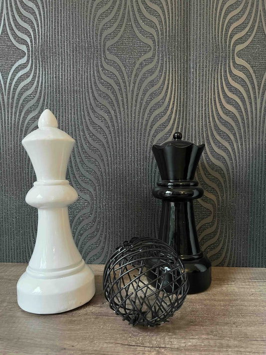 Pièce d'échec décorative en résine noire LA TOUR - B&Inside