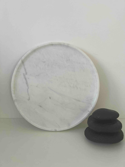 Plat en marbre blanc MOSS - B&Inside