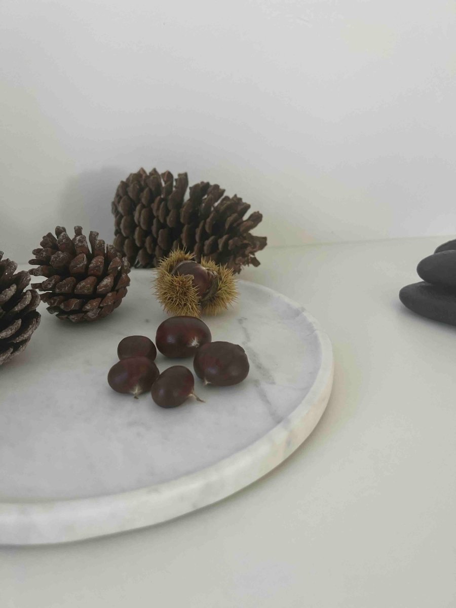 Plat en marbre blanc MOSS - B&Inside