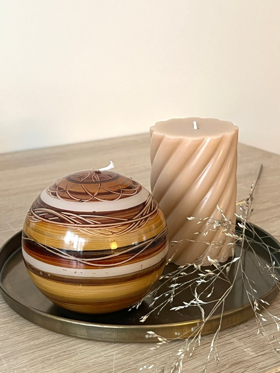 Plateau MALEVA - Plateau doré en métal pour bougies - B&Inside