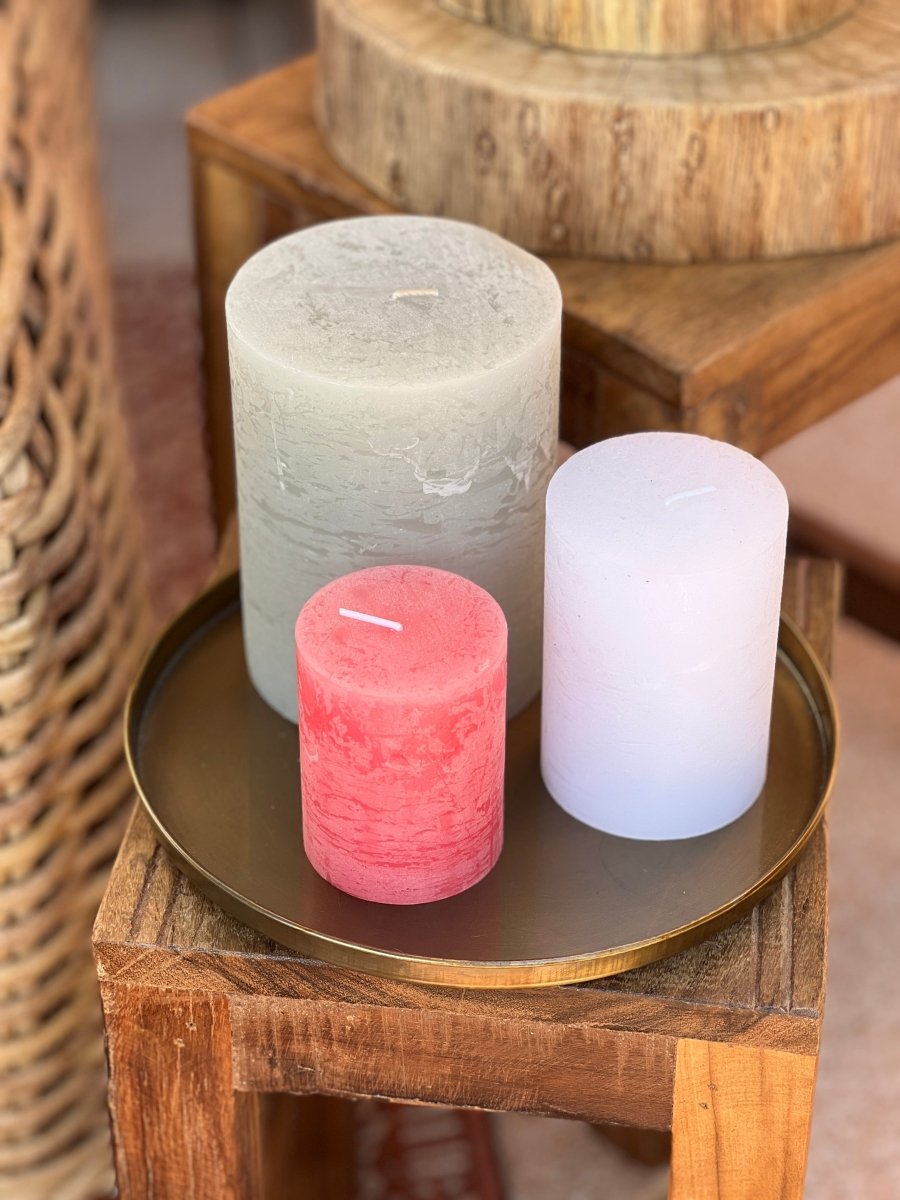 Plateau MALEVA - Plateau doré en métal pour bougies - B&Inside