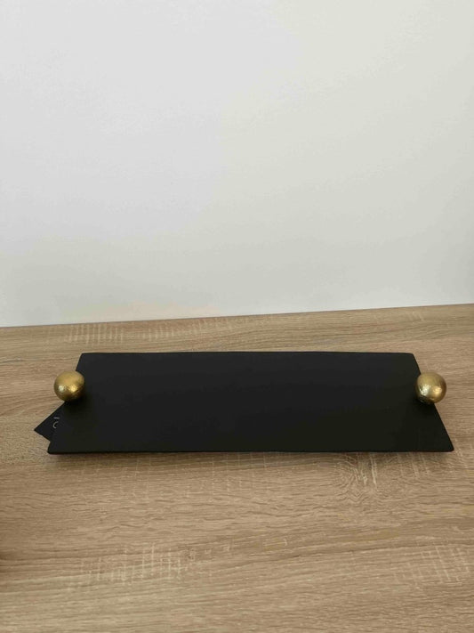 Plateau rectangulaire noir poignées dorées élégant - KOLDING - B&Inside