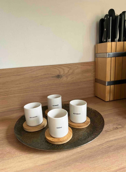 Plateau rond métal martelé bronze TAWAKE 35cm - B&Inside