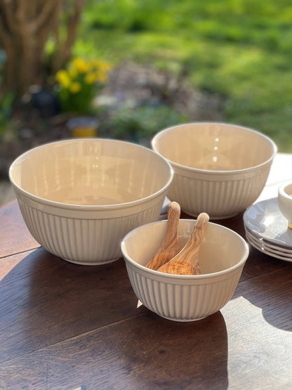 Saladier MADELON - Saladiers en grès émaillé beige 3 Tailles - B&Inside