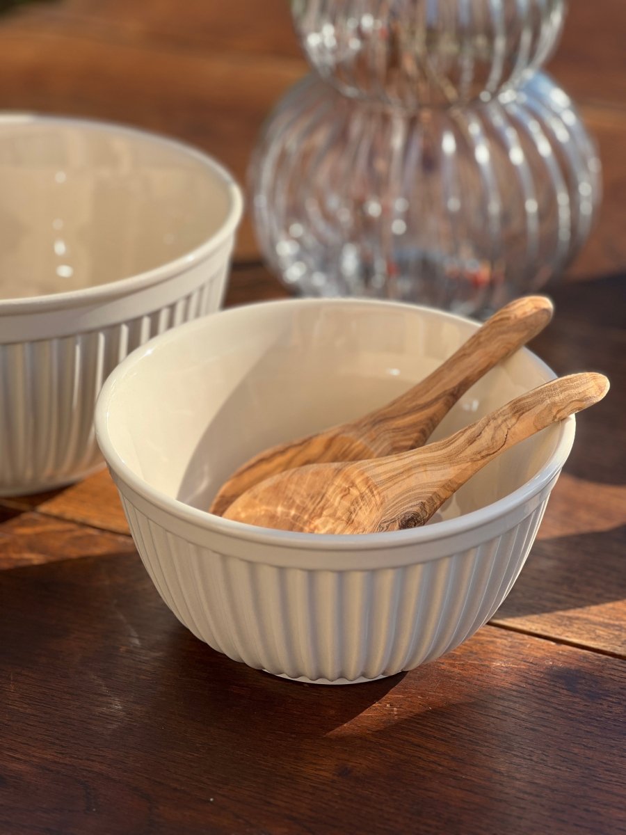Saladier MADELON - Saladiers en grès émaillé beige 3 Tailles - B&Inside