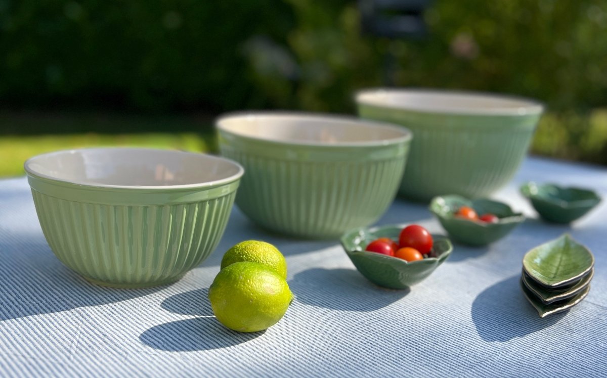 Saladier MALO - Saladiers verts en céramique 3 Tailles - B&Inside
