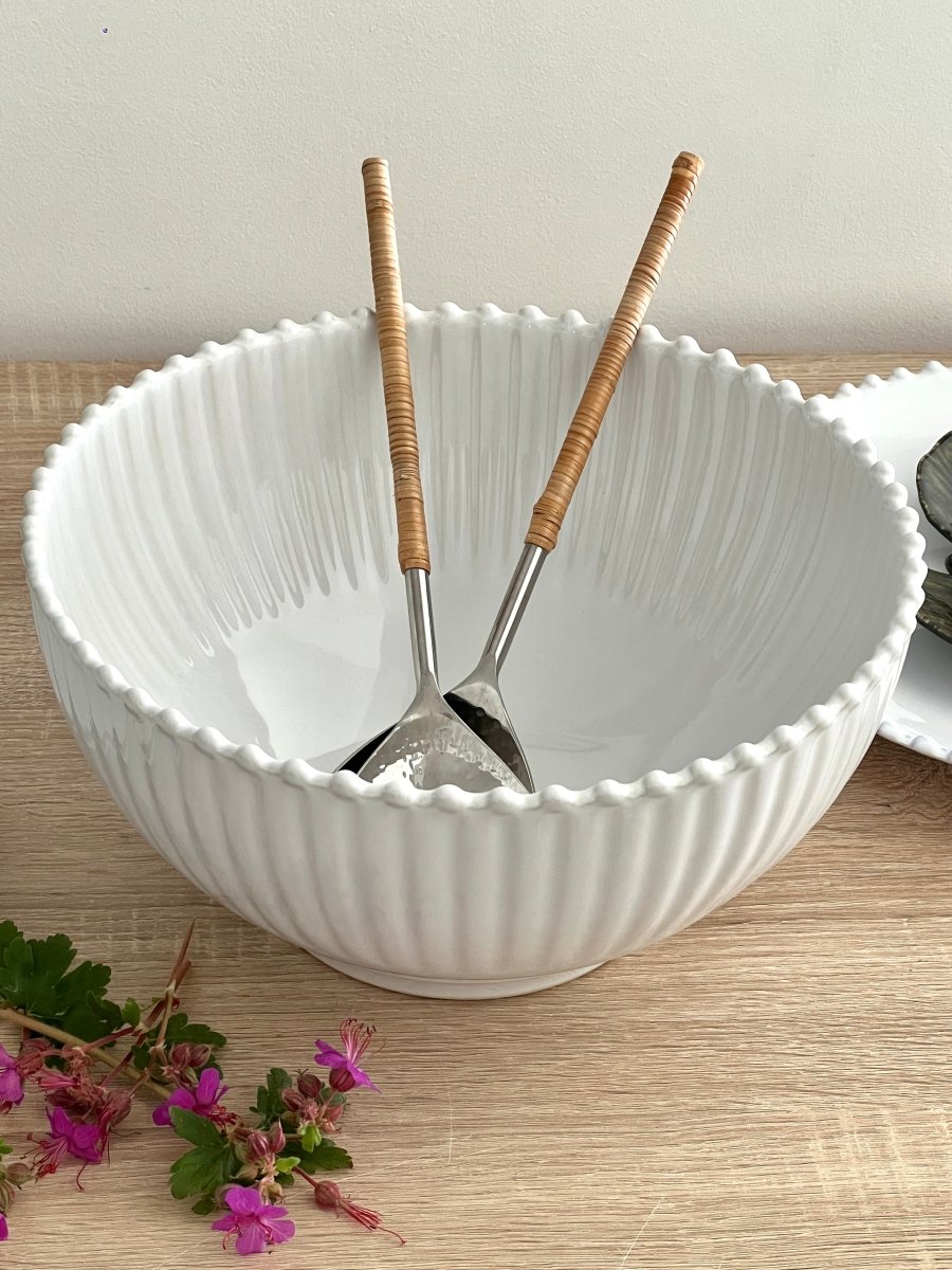 Saladier Snow Pearl en Grès Blanc 27cm - B&Inside
