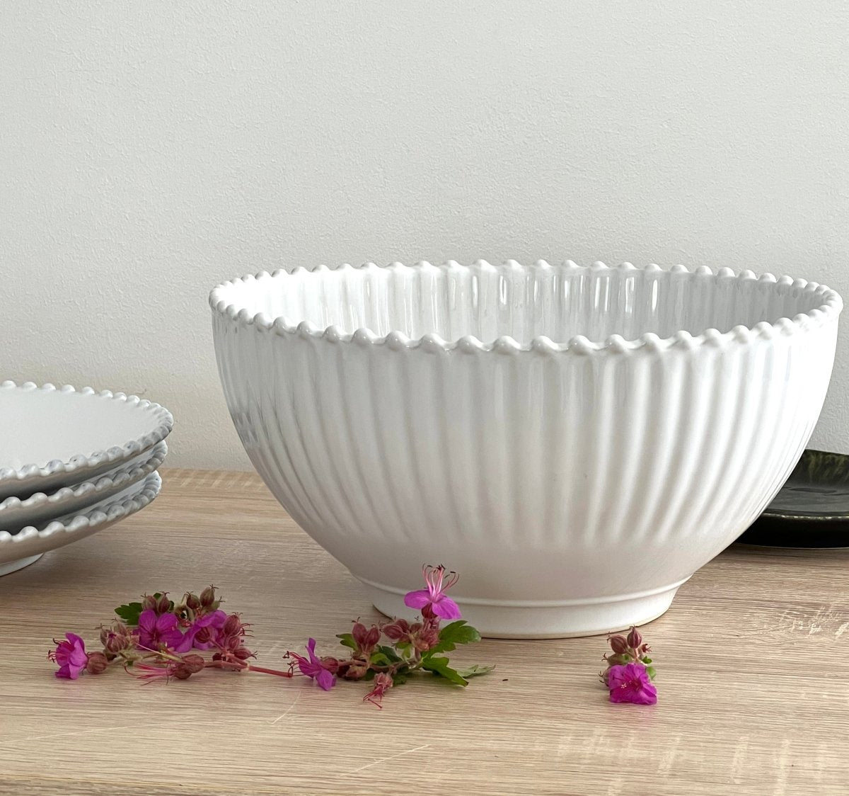 Saladier Snow Pearl en Grès Blanc 27cm - B&Inside