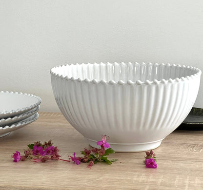 Saladier Snow Pearl en Grès Blanc 27cm - B&Inside