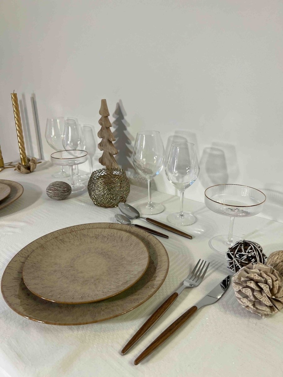 Service 24 Couverts ROTTERDAM - Effet Bois Marron - B&Inside