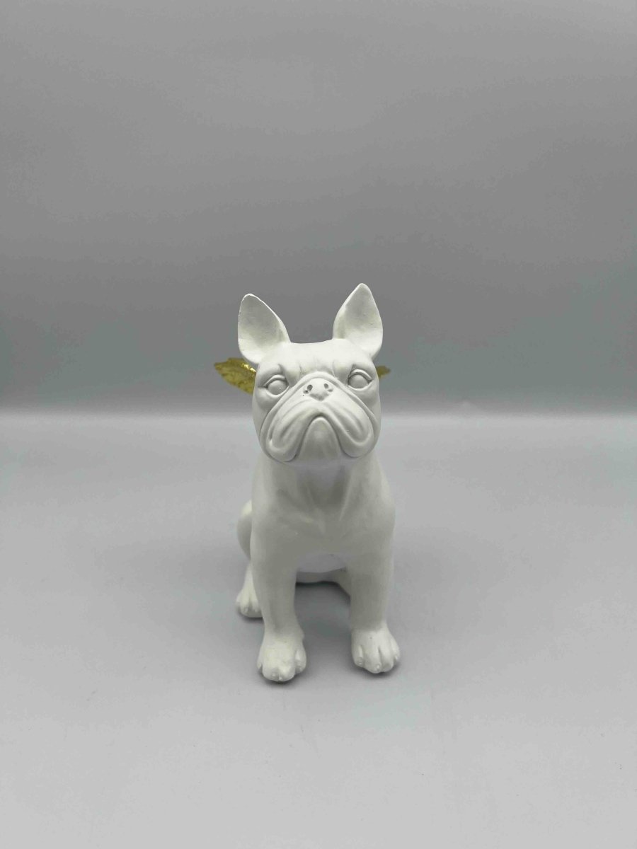 Statuette décorative Bulldog ailé blanc FLYING - B&Inside