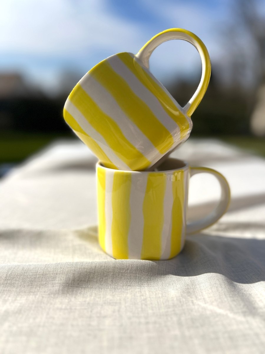 STRIPES - Mug à rayures de " Magazin Minori" rose - jaune - bleu - B&Inside