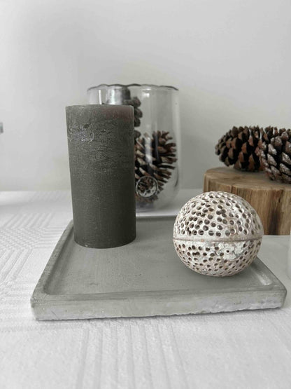 Support bougie carré ciment KATNISS style minimaliste - B&Inside