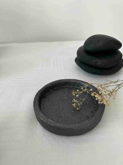 Support bougie rond ciment PALMA design minimaliste - B&Inside