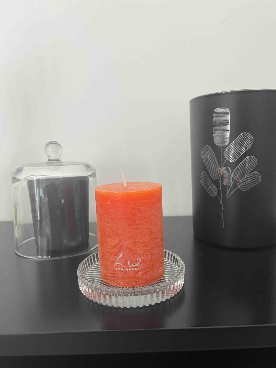 Support bougie rond MIKKI verre transparent élégant - B&Inside