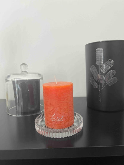 Support bougie rond MIKKI verre transparent élégant - B&Inside