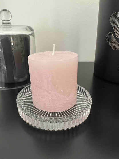 Support bougie rond MIKKI verre transparent élégant - B&Inside