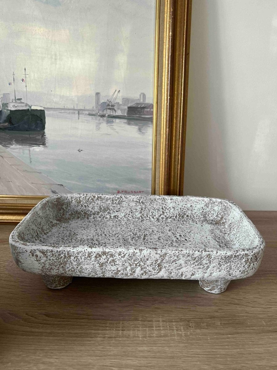 Support bougies rectangulaire ciment brut - ODENSE moderne - B&Inside