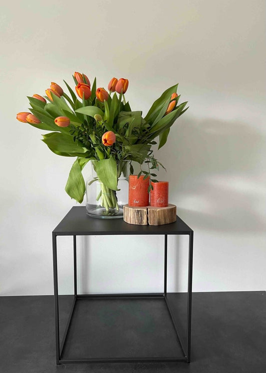 Table carrée métal marron compacte élégante - table d'appoint - MIA - B&Inside