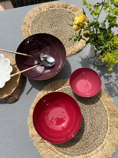 TAHITI - Saladiers dorés et bordeaux - B&Inside