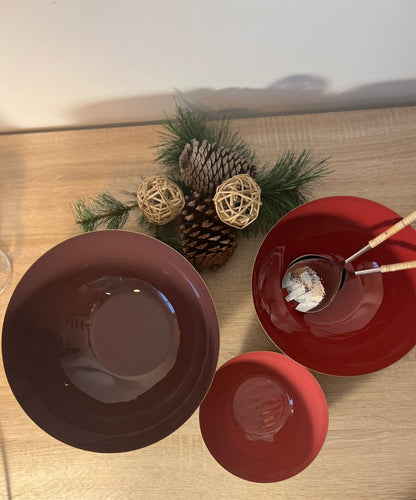 TAHITI - Saladiers dorés et bordeaux - B&Inside