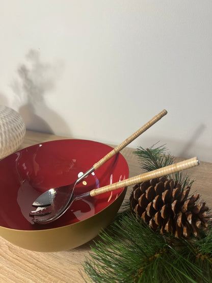 TAHITI - Saladiers dorés et bordeaux - B&Inside