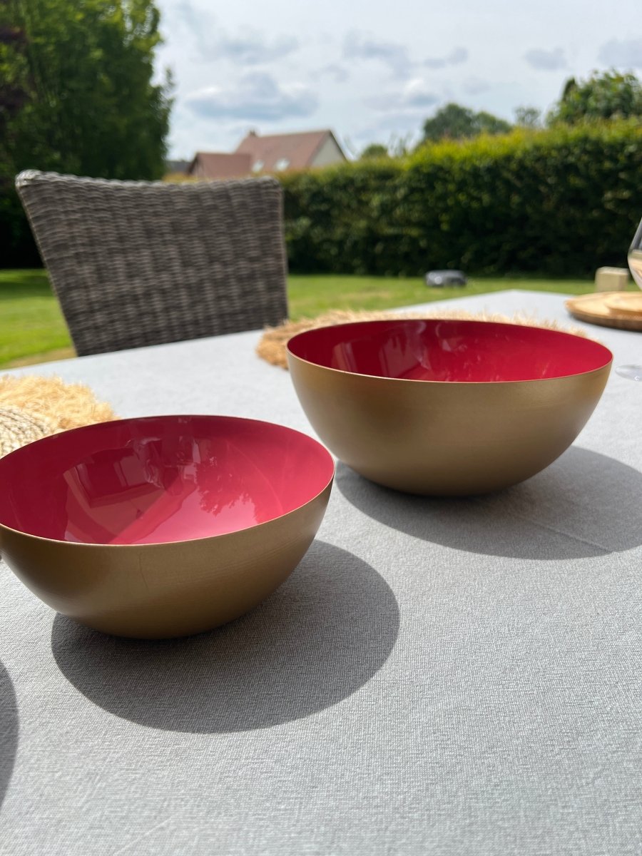 TAHITI - Saladiers dorés et bordeaux - B&Inside