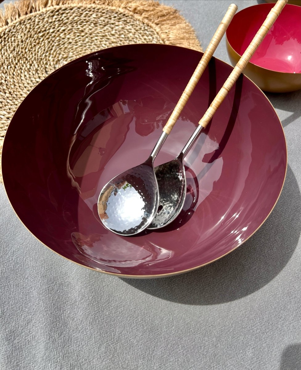 TAHITI - Saladiers dorés et bordeaux - B&Inside