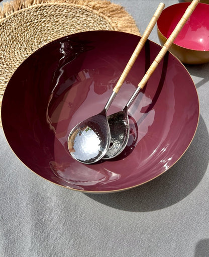 TAHITI - Saladiers dorés et bordeaux - B&Inside