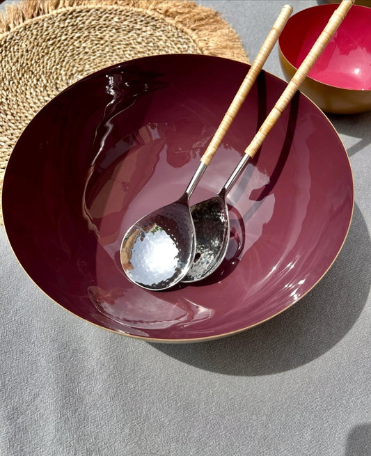 TAHITI - Saladiers dorés et bordeaux - B&Inside