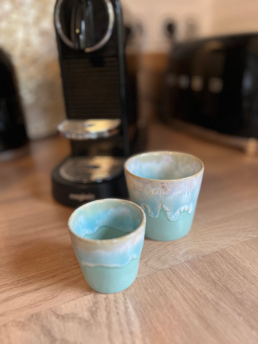 Tasse à expresso CAPRICE - Tasse vert d'eau en grès fin - B&Inside