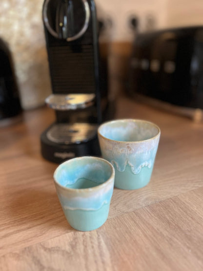 Tasse à expresso CAPRICE - Tasse vert d'eau en grès fin - B&Inside